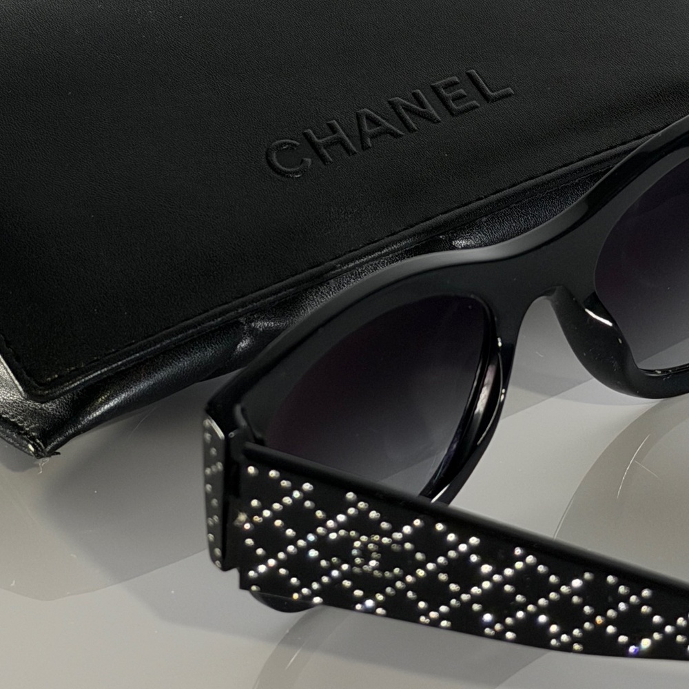 Chanel 5421-B Crystal CC Sunglasses – Black - Picture 3 of 12